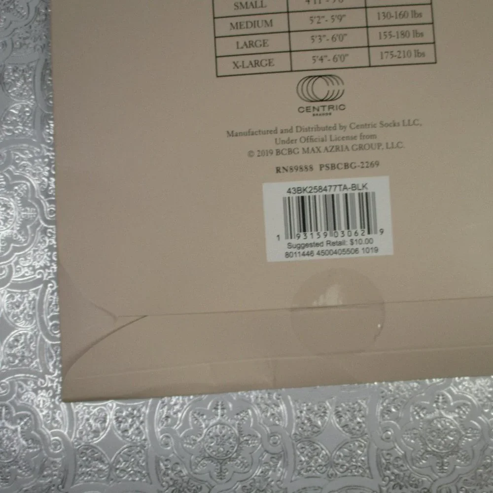 BCBGeneration Black Control top Sheer Tights NIB Size Medium